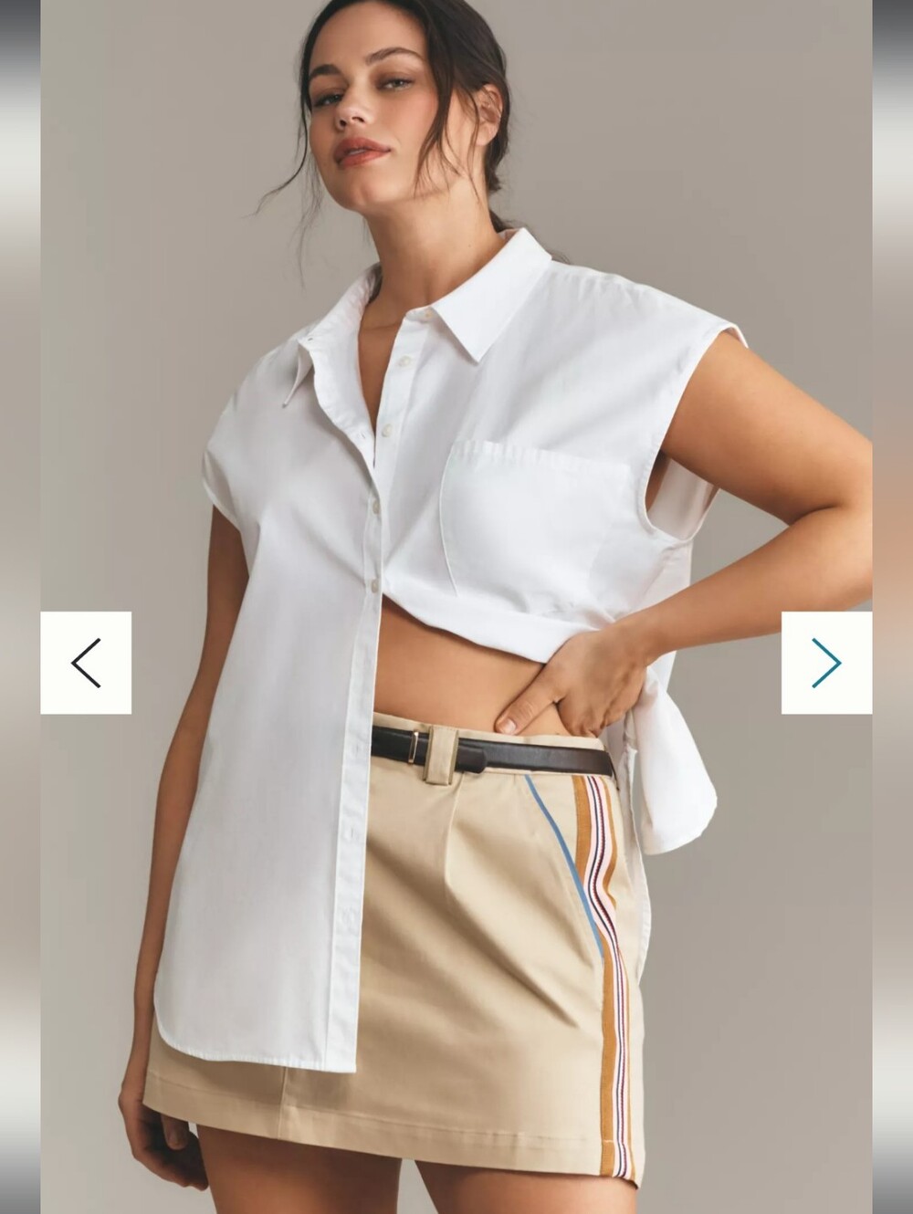 MAEVE Anthropologie Mini-Skirt, Preppy w/stripe details, So Cute!! Size L